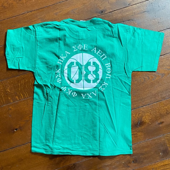 Alpha Epsilon Phi Hoops Green SS Tee Shirt #8 Large - Picture 2 of 2